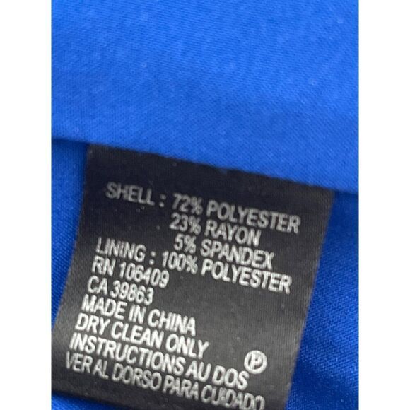 Tahari ASL Women Blue Square Neckline Front Ruched Sheath Dress Size 10 - Picture 10 of 10